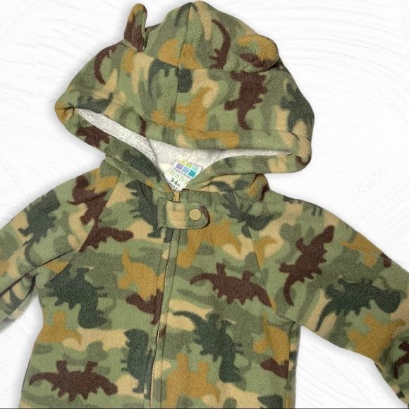 HealthTex Baby 3-6M Camo Hooded Zip-Up Footie Pajamas - Picture 3 of 6